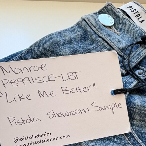Pistola Denim Monroe Cropped Cigarette Blue Jeans 27 - Picture 6 of 7